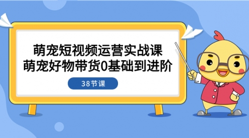 【副业项目8175期】萌宠·短视频运营实战课:萌宠好物带货0基础到进阶(38节课)-云起副业网