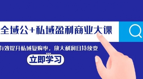 【副业项目8291期】全域公+私域盈利商业大课，有效提升私域复购率，放大利润且持续变现-云起副业网