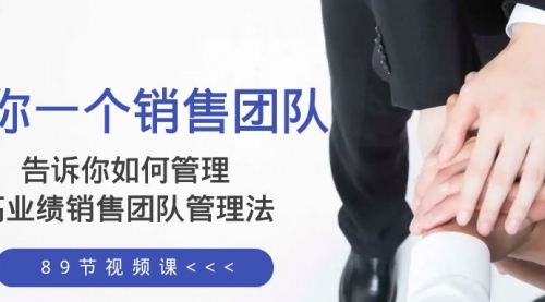 【副业项目8368期】告诉你如何管理一个销售团队，高业绩销售团队管理法（89节课）-云起副业网