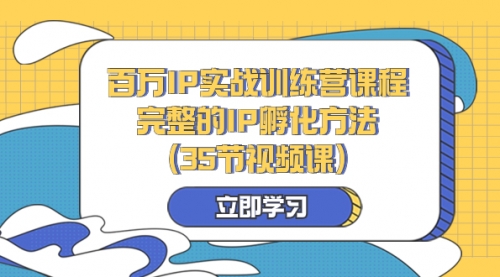 【副业项目8430期】百万IP实战训练营课程，完整的IP孵化方法（35节视频课）-云起副业网