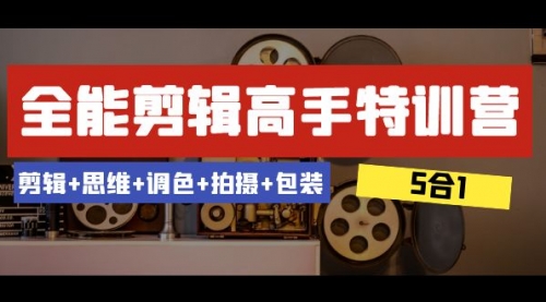 【副业项目8500期】全能剪辑-高手特训营：剪辑+思维+调色+拍摄+包装-云起副业网