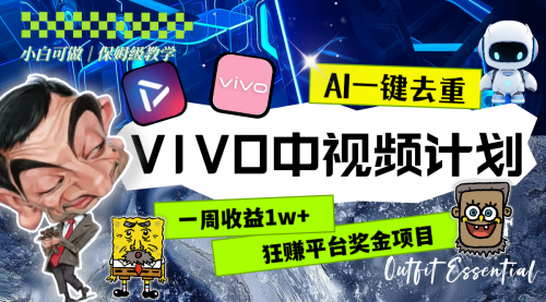 【副业项目8576期】一周收益1w+的VIVO中视频计划，用AI一键去重-云起副业网
