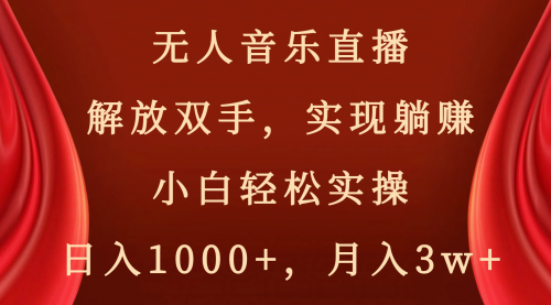 【副业项目8647期】无人音乐直播，解放双手，实现躺赚，小白轻松实操，日入1000+，月入3w+-云起副业网