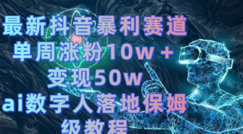 【副业8738期】最新抖音暴利赛道,单周涨粉10w+变现50w的ai数字人落地保姆级教程-云起副业网