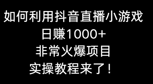 【副业8921期】如何利用抖音直播小游戏日赚1000+，非常火爆项目，实操教程来了！-云起副业网