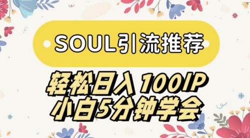 【副业9006期】SOUL引流推荐 轻松日入100IP 小白5分钟学会-云起副业网