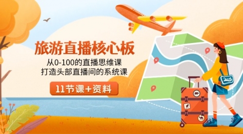 【副业9030期】旅游-直播核心板，从0-100的直播思维课，打造头部直播间的系统课-云起副业网
