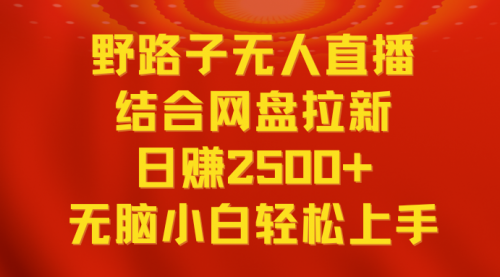 【副业9033期】无人直播野路子结合网盘拉新，日赚2500+多平台变现，小白无脑轻松上手操作-云起副业网