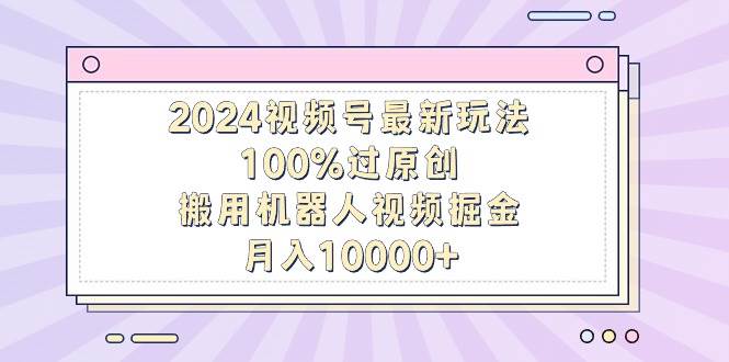 2024视频号最新玩法，100%过原创，搬用机器人视频掘金，月入10000+-云起副业网
