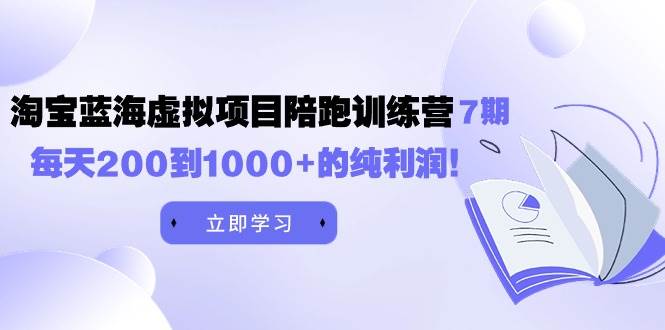 黄岛主《淘宝蓝海虚拟项目陪跑训练营7期》每天200到1000+的纯利润-云起副业网