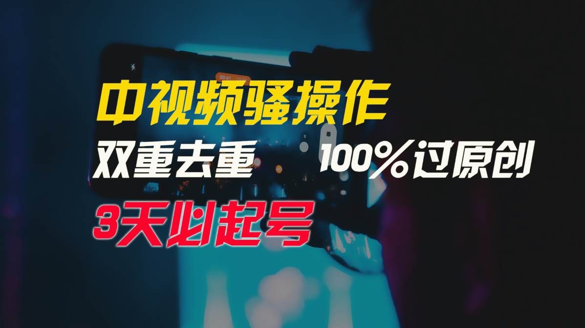 中视频骚操作，双重去重100%过原创，3天比必起号，简单无脑，月入3W+-云起副业网