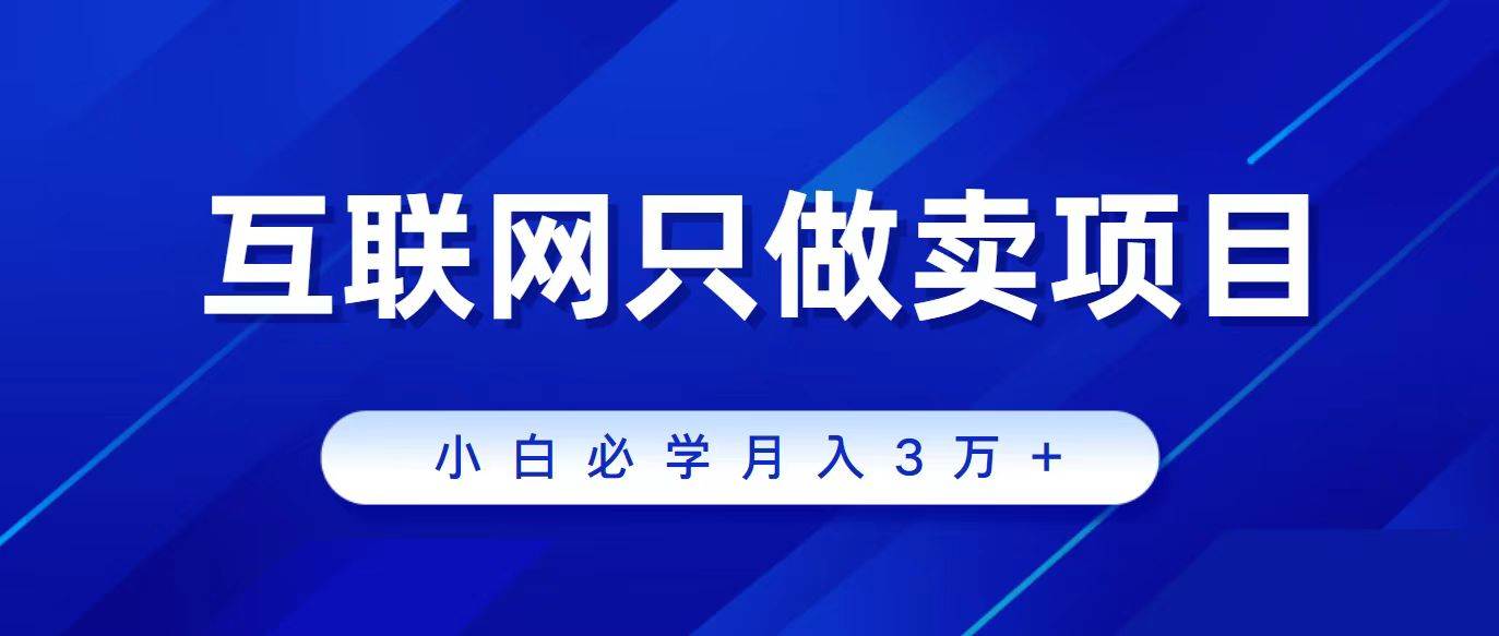 互联网的尽头就是卖项目，被割过韭菜的兄弟们必看！轻松月入三万以上！-云起副业网