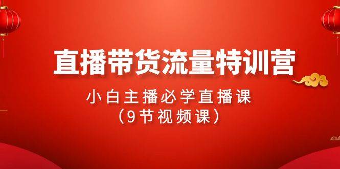 2024直播带货流量特训营，小白主播必学直播课（9节视频课）-云起副业网