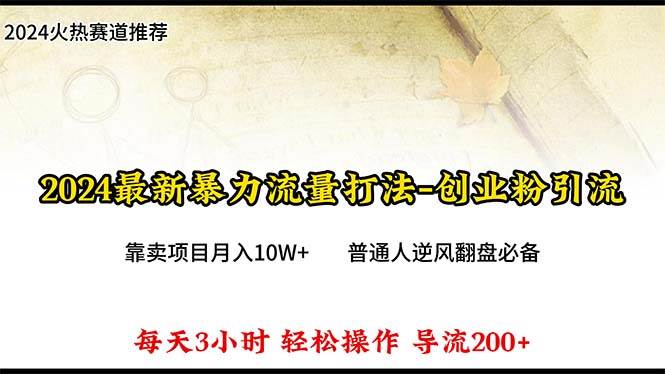 2024年最新暴力流量打法，每日导入300+，靠卖项目月入10W+-云起副业网