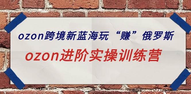 ozon跨境新蓝海玩“赚”俄罗斯，ozon进阶实操训练营-云起副业网