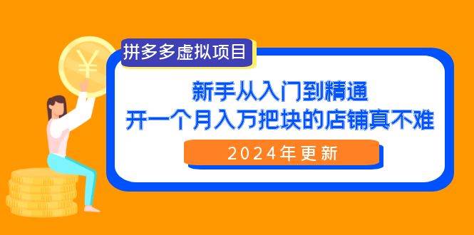 拼多多虚拟项目：入门到精通，开一个月入万把块的店铺 真不难（24年更新）-云起副业网
