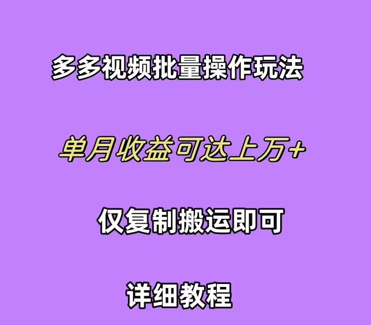 拼多多视频带货快速过爆款选品教程 每天轻轻松松赚取三位数佣金 小白必…-云起副业网