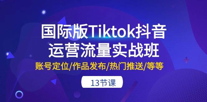 国际版Tiktok抖音运营流量实战班：账号定位/作品发布/热门推送/等等-13节-云起副业网