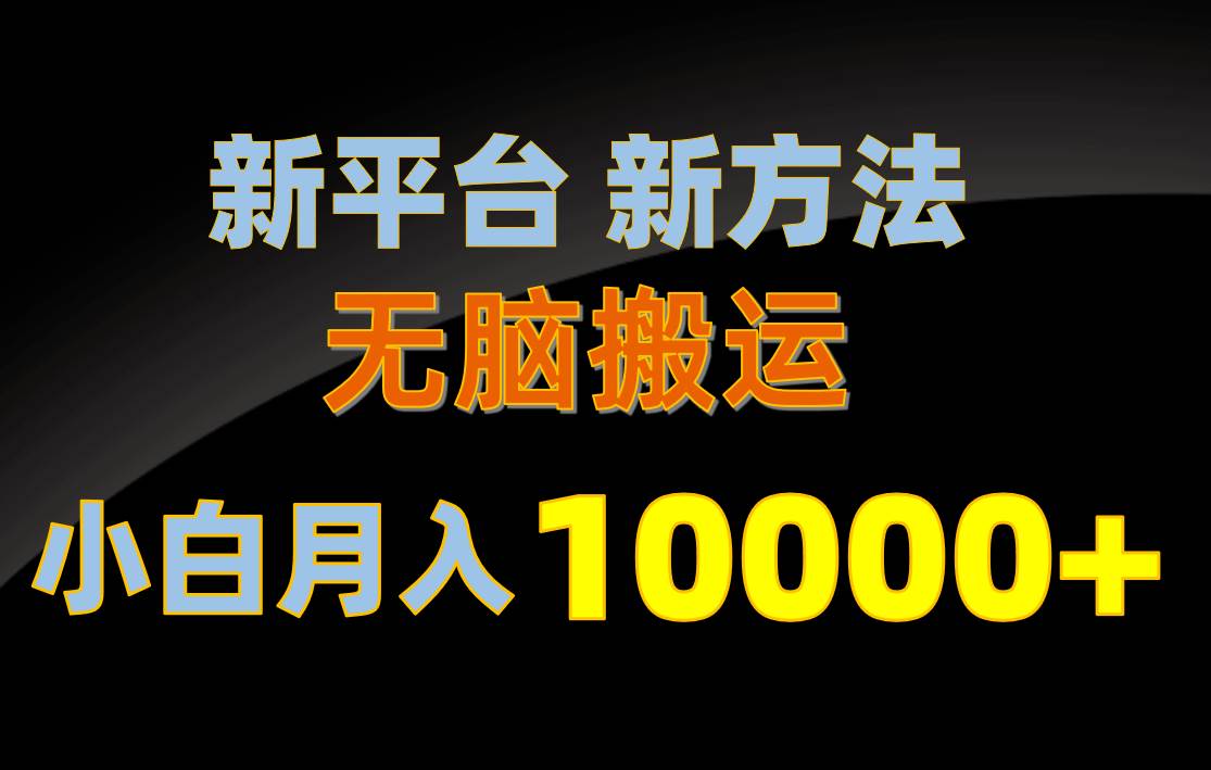 新平台新方法，无脑搬运，月赚10000+，小白轻松上手不动脑-云起副业网