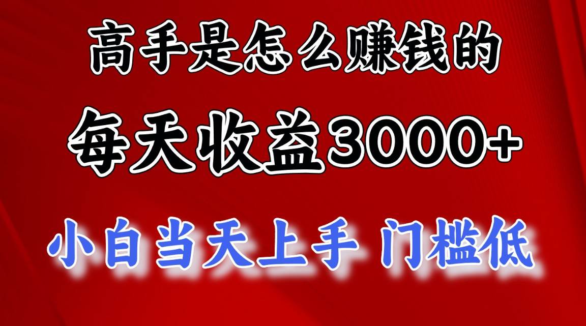 高手是怎么赚钱的，一天收益3000+ 这是穷人逆风翻盘的一个项目，非常稳…-云起副业网