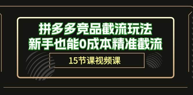 拼多多竞品截流玩法，新手也能0成本精准截流（15节课）-云起副业网