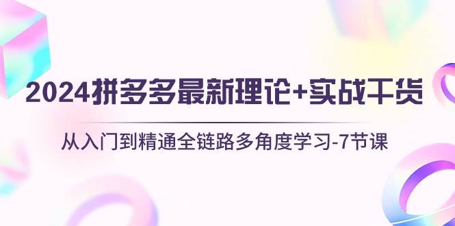 2024拼多多 最新理论+实战干货，从入门到精通全链路多角度学习-7节课-云起副业网