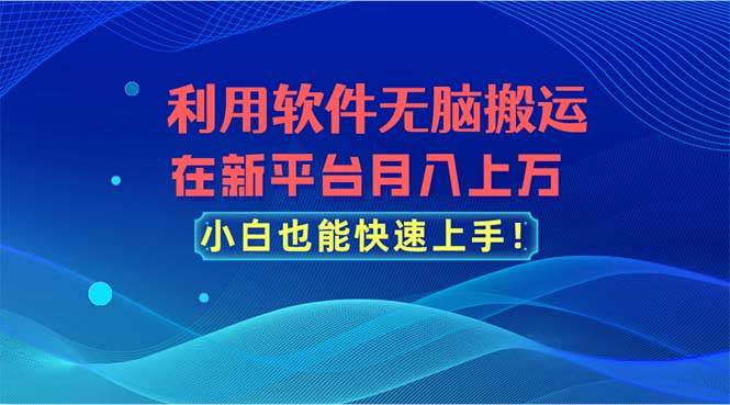利用软件无脑搬运，在新平台月入上万，小白也能快速上手-云起副业网