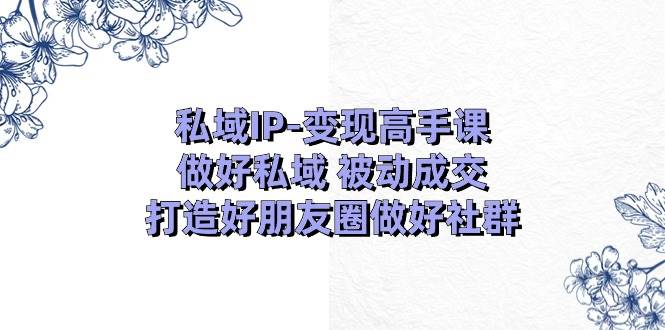 私域IP-变现高手课：做好私域 被动成交，打造好朋友圈做好社群（18节）-云起副业网