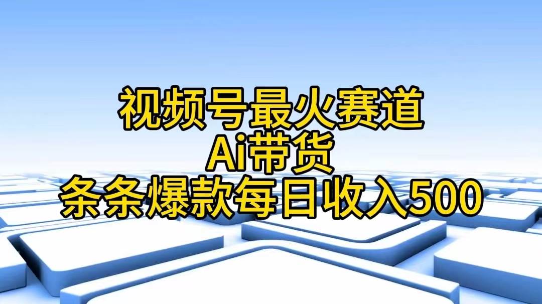 视频号最火赛道——Ai带货条条爆款每日收入500-云起副业网