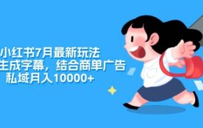 小红书7月最新玩法,一鍵生成字幕,结合商单广告,私域月入10000+-云起副业网