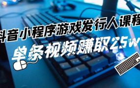抖音小程序-游戏发行人课程:带你玩转游戏任务变现,单条视频赚取25w-云起副业网
