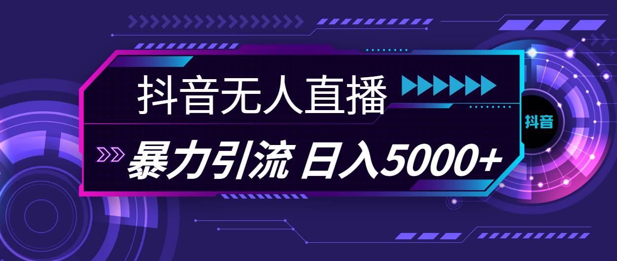 抖音无人直播，暴利引流，日入5000+-云起副业网