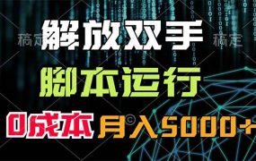 解放双手,脚本运行,0成本月入5000+-云起副业网