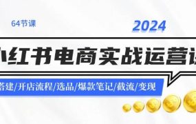 2024小红书电商实战运营课:账号搭建/开店流程/选品/爆款笔记/截流/变现-云起副业网
