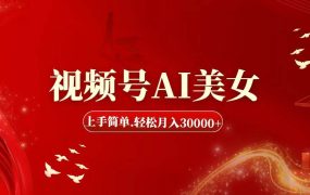 视频号AI美女,上手简单,轻松月入30000+-云起副业网