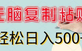 无脑复制粘贴,小白轻松上手,零成本轻松日入500+-云起副业网
