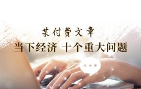 某付费文章《当下经济 十个重大问题》覆盖了大家关心的全部经济类话题-云起副业网