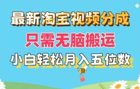 最新淘宝视频分成，只需无脑搬运，小白也能轻松月入五位数，可矩阵批量...-云起副业网