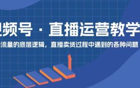 视频号 直播运营教学:直播流量的底层逻辑,直播卖货过程中遇到的各种问题-云起副业网