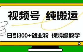 视频号纯搬运日引流300+创业粉,日入4000+-云起副业网
