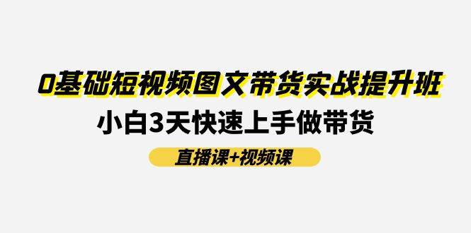 0基础短视频图文带货实战提升班(直播课+视频课)：小白3天快速上手做带货-云起副业网