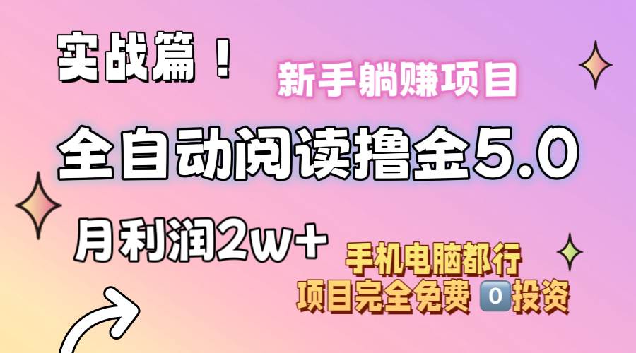 小说全自动阅读撸金5.0 操作简单 可批量操作 零门槛！小白无脑上手月入2w+-云起副业网