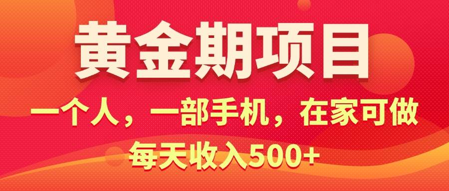 黄金期项目，电商搞钱！一个人，一部手机，在家可做，每天收入500+-云起副业网