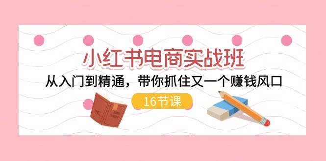 小红书电商实战班，从入门到精通，带你抓住又一个赚钱风口（16节）-云起副业网