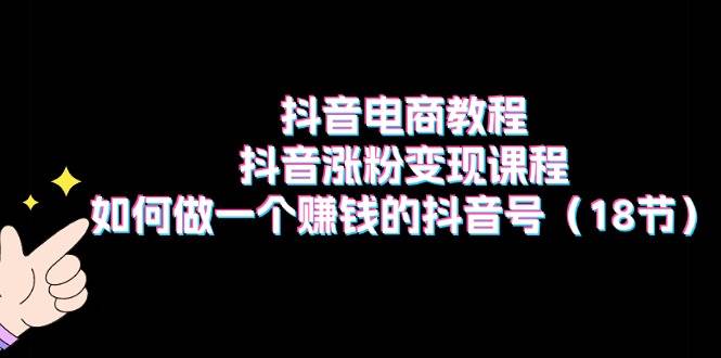 抖音电商教程：抖音涨粉变现课程：如何做一个赚钱的抖音号（18节）-云起副业网