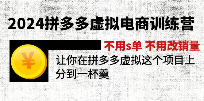 2024拼多多虚拟电商训练营 不s单 不改销量  做虚拟项目分一杯羹(更新10节)-云起副业网