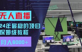 24年最稳项目“无人直播”玩法,每月躺赚6000+,有手就会,新手福音-云起副业网