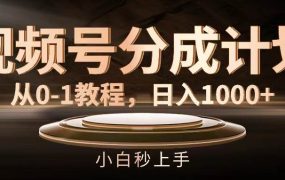 视频号分成计划,从0-1教程,日入1000+-云起副业网