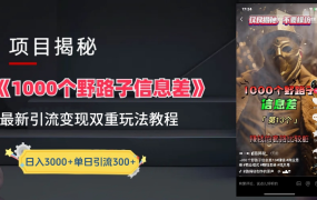 抖音一千个野路子信息差最新玩法教程-变现＋引流的玩法具体拆解-云起副业网