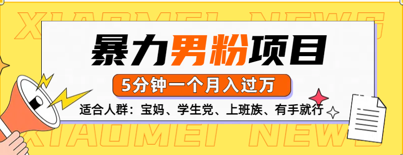 男粉项目，5分钟一个，无脑月入五位数-云起副业网